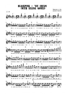 BLACKPINK - 'Ice Cream (with Selena Gomez) Piano Sheet Music โน๊ตเปียโน เรียนเปียโน สอนเปียโน เปียโนป๊อป