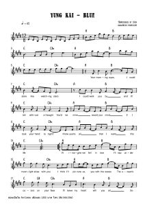 yung kai - blue free piano sheet music โน้ตเปียโน เรียนเปียโน สอนเปียโน เปียโนป๊อป