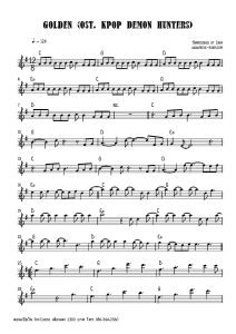 Golden Ost KPop Demon Hunters Free Piano Sheet Music โน้ตเปียโน เรียนเปียโน สอนเปียโน เปียโนป๊อป
